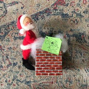 vintage annalee mobilitee dolls 1976 santa chimney still with tags.